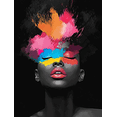 thumbnail image 1 of Abstract Colorful Woman Face Canvas Painting，Suitable for Living Room，Office，Bathroom，and Hallway Decoration, 1 of 8