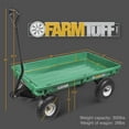 thumbnail image 2 of FARM-TUFF Durable Plastic Deck Garden Wagon Utility Cart with Four Pneumatic Tires, Green, 20" x 38", 2 of 6