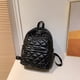 thumbnail image 4 of Bolsa Mochilas acolchadas para mujer, mochila escolar de invierno con entramado rombal para niñas (negro) Ehuebsd Para Estrenar, 4 of 9