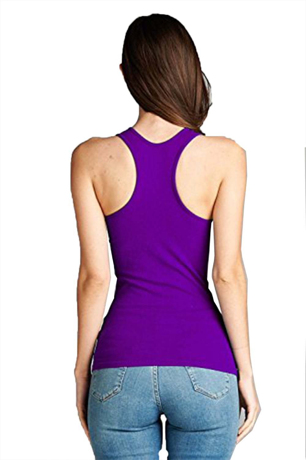 ACTIVE BASIC Racerback Ribbed Tank Top S M L 