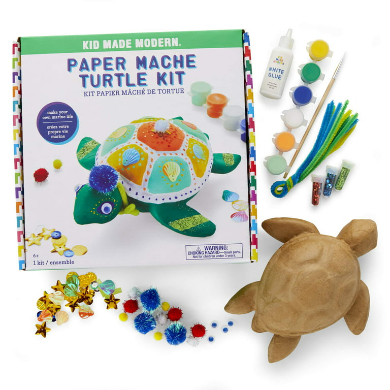 Kid Made Painting Kit for Kids Paint Your Own Paper Mache Turtle