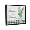 thumbnail image 4 of Stupell Industries Sweet Home Country Tartan Botanical Leaves Vase Graphic Art Jet Black Floating Framed Canvas Print Wall Art, Design by Carol Robinson, 4 of 5