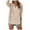 Beige, variant on Towmus Women Lightweight Hoodies 2025 Fall Trendy V Neck Hooded Sweatshirt Pullover Tops Oversized Loose Shirts for Fall with Pockets