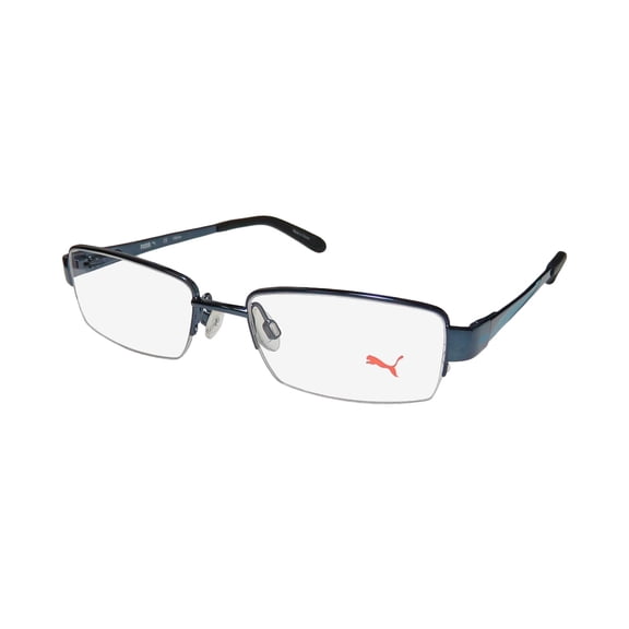 NEW PUMA 15406 MENS/WOMENS DESIGNER HALF-RIM BLUE / AQUA STUNNING POPULAR STYLE HOT OPTICAL FRAME DEMO LENSES 48-17-135 FLEXIBLE HINGES EYEGLASSES/EYEWEAR
