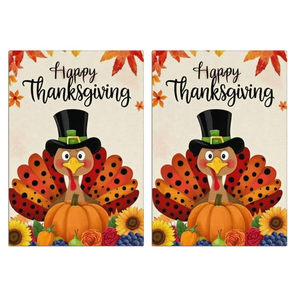 2 Pcs Funny Kitchen Towels,Fall Happy Thanksgiving Turkey Microfiber Dish Towels,Kitchen Tea Towels,Kitchen Towel Set (18" X 26")