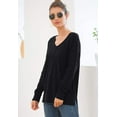 thumbnail image 4 of PPYOUNG Women's Casual Lightweight V Neck Knit Top Loose Pullover Sweater, 4 of 6