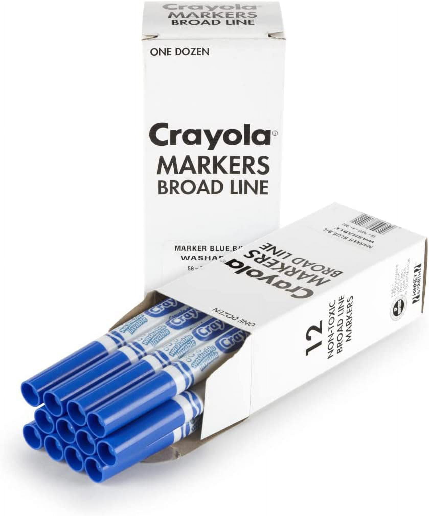 CrayolaBulk Ultra-Clean Washable Markers, Conical Tip, Blue
