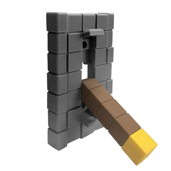 Pixel Block Light Switch Cover Plate, Single Gang Toggle, Screw Hiding Flip Panel, Easy Install, 3D Gaming-Style Wall Decor for Bedroom, Playroom or Office,Gift for boy,fans(Yellow  Single)