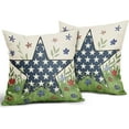 thumbnail image 2 of Patriotic 4th of July Pillow Covers 18x18 Set of 2 Navy Blue Red Green Floral Star Print USA Independence Day Outdoor Farmhouse Decorative Throw Pillow Cases Holiday Decor for Sofa Couch Bed, 2 of 6