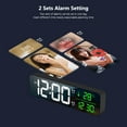 thumbnail image 2 of Graflsoa White LED Digital Clock with Date, Temperature, Music Alarm, USB Powered, Built-in Button Battery, Compact Design, 2 of 6