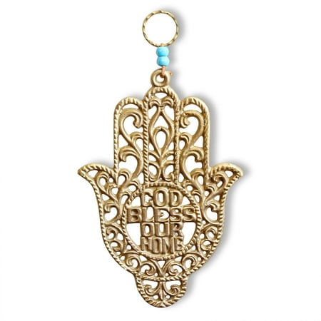 God Bless Our Home Good Luck Wall Decor Hamsa Hand Made In