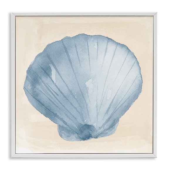 Stupell Industries Rustic Lodge Sea Life Clamshell Composition White Framed Giclee Art, 17 x 17, by Lucille Price