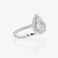 thumbnail image 2 of Ariana Jewel 1.8 Ct VVS1/D Pear Cut Lab Created Simulated Diamond Ring - 14K White Gold Plated Wedding Anniversary Rings for Her - Simple Engagement Wedding Solitaire Milgrain Rings for Women's, 2 of 2