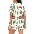 thumbnail image 2 of joogoo Women's Pajama Set Christmas Tree Trucks Short Sleepwear Loungewear with Pockets M, 2 of 7