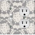 thumbnail image 1 of Metal Light Switch Plate Outlet Cover (Damask Rose Tan - Single Toggle Single Duplex), 1 of 2