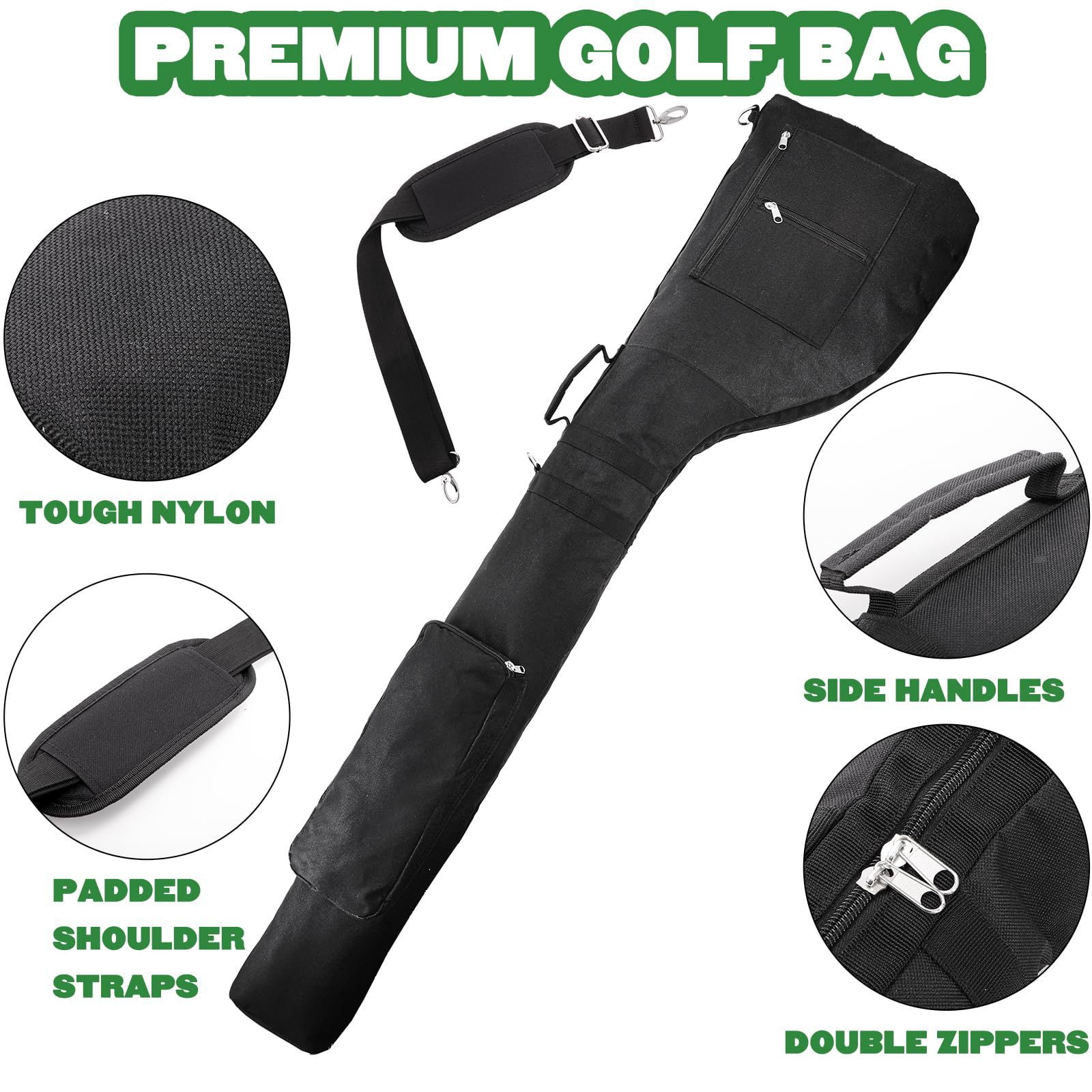 Golf Club Bag, Portable Foldable Golf Club Travel Bag Waterproof Mini Carry Golf Bags for Women, Men