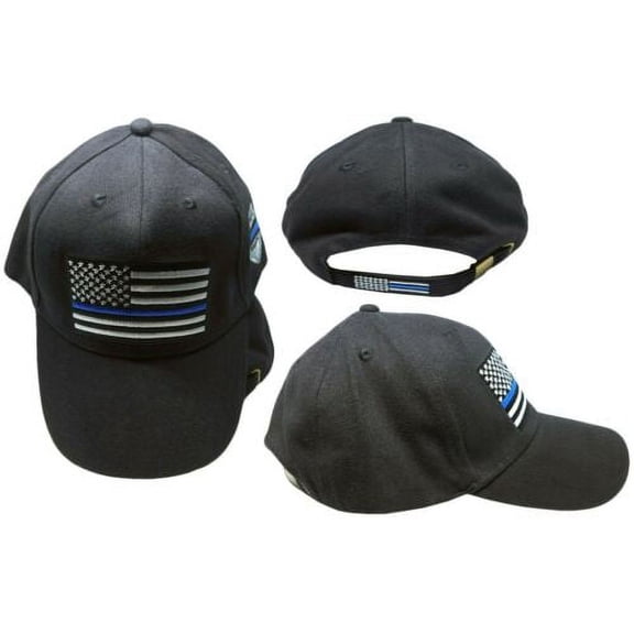 Thin Blue Line USA Police Memorial Shield Badge Fallen Black Officers Cap Hat