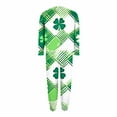 thumbnail image 6 of St. Patrick Plus Size Pajama Set for Women 2 Piece, Crewneck Long Sleeve Shirts with Pants Lucky Shamlock Clover Print Sleepwear Lightweight Holiday Pjs Fashion Trendy Lounge Set Green XL, 6 of 6