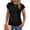 D-Black, variant on Womens Blouses Summer Crew Neck Vacation Shirt for Women Cap Sleeve Dressy Casual Pleated Tops
