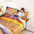thumbnail image 3 of jejeloiu Sunset Beach Shell Bed Sheets Kids,Coastal Print King Sheets For Boy,4-Piece, 3 of 6