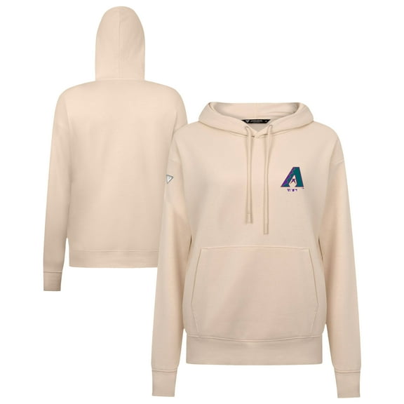 Women's Levelwear Khaki Arizona Diamondbacks Cooperstown Collection Adorn Core Logo Pullover Hoodie