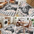 thumbnail image 5 of 3'x5' Rug for Living Room Bedroom, Black Cow Floral Washable Area Rugs Non-Slip Carpet Mats, Black Buffalo Plaid Farmhouse Animals Indoor Low Pile Area Rug Runner for Kitchen, Mudroom, 5 of 8
