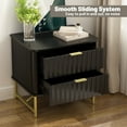 thumbnail image 5 of Clihome 2 Drawer Nightstand with Storage, Modern Chest of Drawers Bedside Cabinet, Black, 5 of 7
