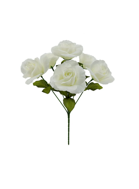 Mainstays Indoor Artificial Sweet Rose Flower Pick, White Color, Assembled Height: 14"