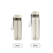 Contigo 28oz DualSip Plastic Water Bottle with Built-In Straw and Drink Opening, Oatmilk Cream/Champagne