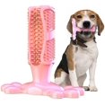 thumbnail image 1 of Rubber Dog Dog Toothbrush Teeth Cleaning Toy Brushing Stick Pet Dog Popular Toys Multifunction (Color :Pink Size : L Code) pet Toy, 1 of 7