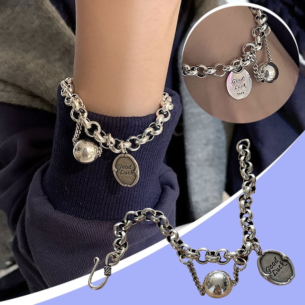 Pulseras para mujer, regalos para mujer, pulsera con tarjeta del alfabeto para mujer, pulsera de joyería de viento frío, la pulsera