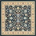 thumbnail image 1 of Unique Loom Kashan Traditional Floral Area Rug, 8 Feet, Navy Blue/Ivory, 1 of 1