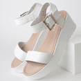 thumbnail image 5 of J. Adams Surf Platform Sandals for Women - Ankle Strap Open Toe Heels -Stylish Vegan Leather Sandals, 5 of 7