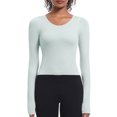 thumbnail image 2 of GuangCheng Kintted Yoga Tops for Women Long Sleeve V-Neck Slim Fit Warm Fall Casual Blouses Shirts, 2 of 6
