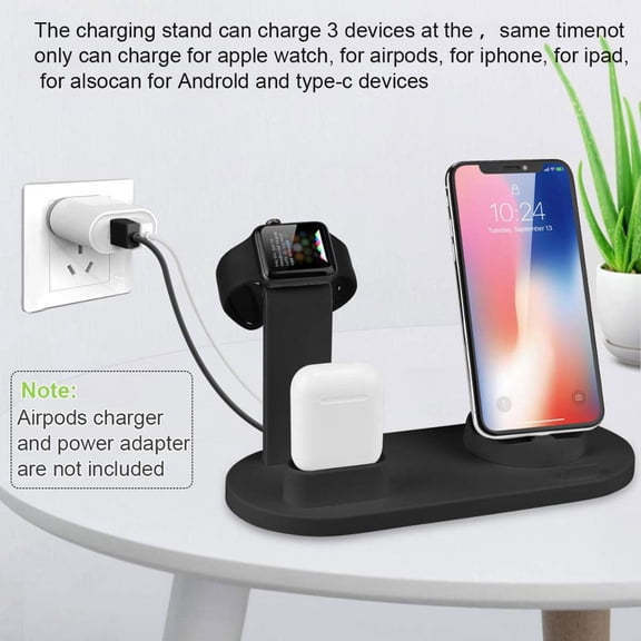 SPYCASE 3 in 1 Charging Stand Phone Holder For iPhone USB Charger Dock Station for iWatch Apple Watch SE/8/7/6/AirPods/iPhones