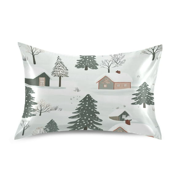 Snowy Landscape Luxury Silky Soft Pillowcase Standard Size Wrinkle Resistant Envelope Closure 20x26in