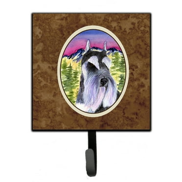 Caroline's Treasures SS8340SH4 Schnauzer Leash or Key Holder, Single Hook, multicolor