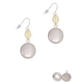 thumbnail image 2 of Delight Jewelry Silvertone 20mm Round Locket Goldtone Leaf French Earrings, 2 of 4