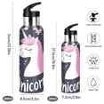 thumbnail image 2 of Elegant Unicorns Flowers Sports Bottle with Straw Stainless Steel Water Jug Portable Thermal Cup Leak-proof 600ML, 2 of 9
