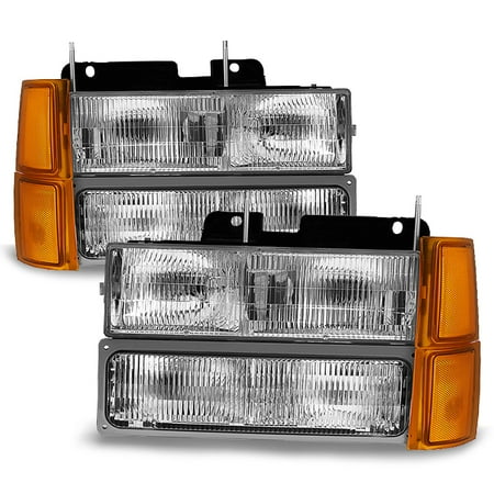 Tahoe Oem Parts - Fit 1994-1999 C/K 1500 2500 3500 Suburban 1995-00 Tahoe Headlights Corner Bumper