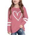thumbnail image 2 of Riecok Valentine's Day Short Sleeve Girls Boys blouses Round Neck Toddler Kids Girls Comfortable Shirt Kids Clothes Toddler Kids Girls Casual Loose Shirts Watermelon Red 7 T, 2 of 6