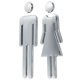thumbnail image 1 of Letrero de baño para hombres y mujeres con respaldo adhesivo de resina 7.8 "para hombres y mujeres (plata), 1 of 5