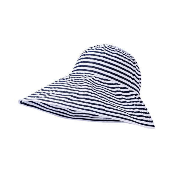 Womens Sun Hat , Cute Hats for Women , Straw Sun Hat Ladies' Striped Lazy Style Sun Hat with Wide Brim UPF 50 for Beach and Outdoor Fashion