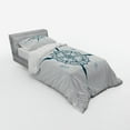 thumbnail image 3 of Ambesonne Compass Bedding Set 4 Pcs, Floral Design Drawing, Queen, Cream Dark Green, 3 of 3