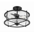 thumbnail image 2 of allen + roth Buxton Creek 3-Light 13-in Matte Black Semi Flush Mount Light, 2 of 9