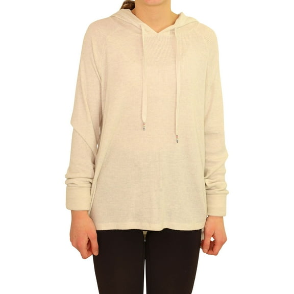 P.J. Salvage Womens Ribbed Pajama Sweatshirt Top, Beige, Medium