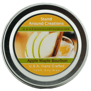- APPLE & MAPLE BOURBON TIN 2-OZ. ALL NATURAL SOY CANDLE