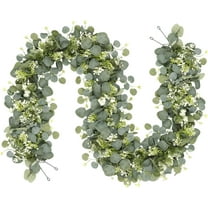 TETOU 2pcs Artificial Eucalyptus Leaves Greenery Garland, Faux Eucalyptus Garland Plant Spring Garland Vines for Wedding Arch Home Party Decoration