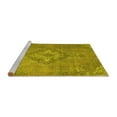 thumbnail image 2 of Ahgly Company Machine Washable Indoor Rectangle Abstract Yellow Modern Area Rugs, 6' x 9', 2 of 4