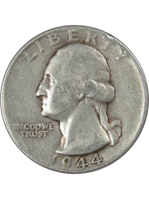 1944 Washington Quarter F Fine 90% Silver 25c US Coin Collectible